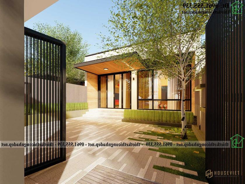 Mẫu nhà cấp 4 mái bằng đẹp NDNC4186