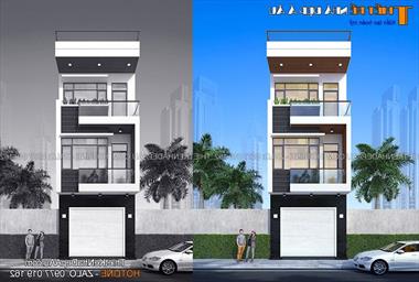 Mẫu nhà phố 3 tầng 1 tum 70m2 phong cách hiện đại được thiết kế tại Cầu Giấy