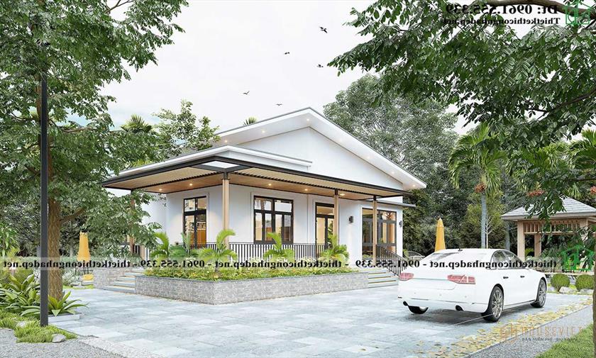 Mẫu nhà cấp 4 có sân vườn đẹp NDNC4187