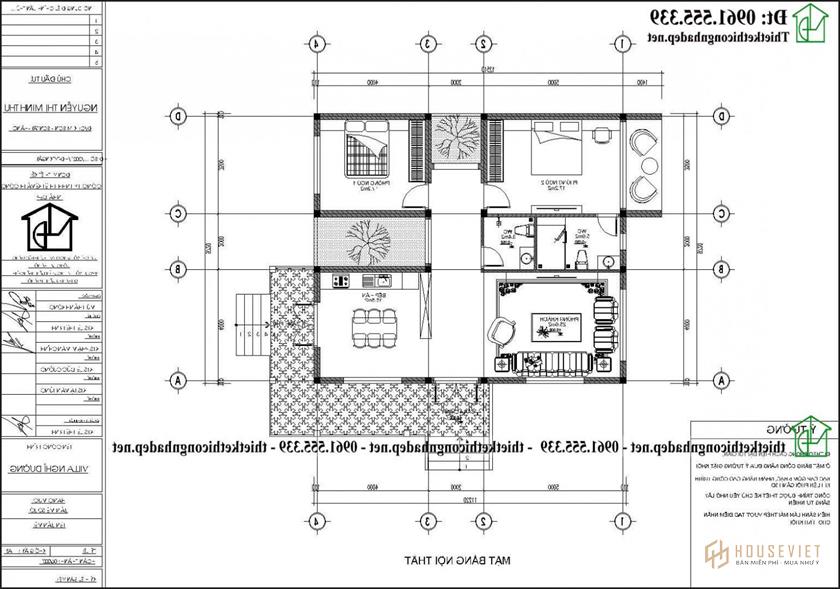 Bản vẽ mặt bằng nhà cấp 4 khung thép tiền chế NDNC4187