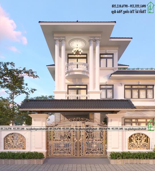 Mẫu lâu đài biệt thự 3 tầng tân cổ điển tại Nam Định NDBT3T50
