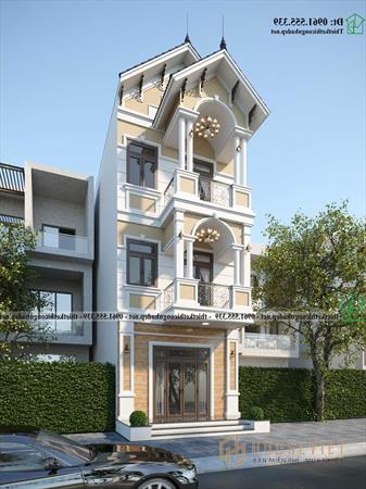 Mẫu nhà phố 3 tầng tân cổ điển đẹp NDNP3T71