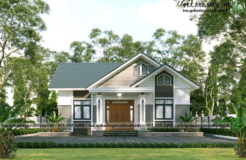 Mẫu thiết kế nhà cấp 4 mái thái 3 phòng ngủ 12x10m NDNC4189