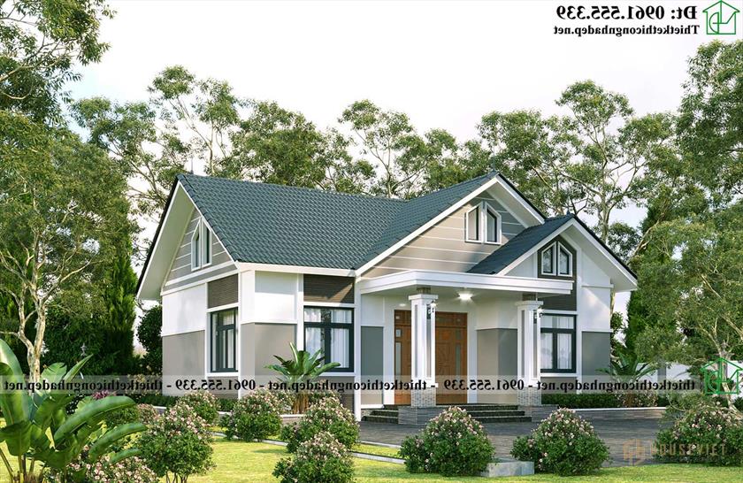 Mẫu nhà cấp 4 12x10m 3 phòng ngủ mái thái đẹp tại Nam Định NDNC4189