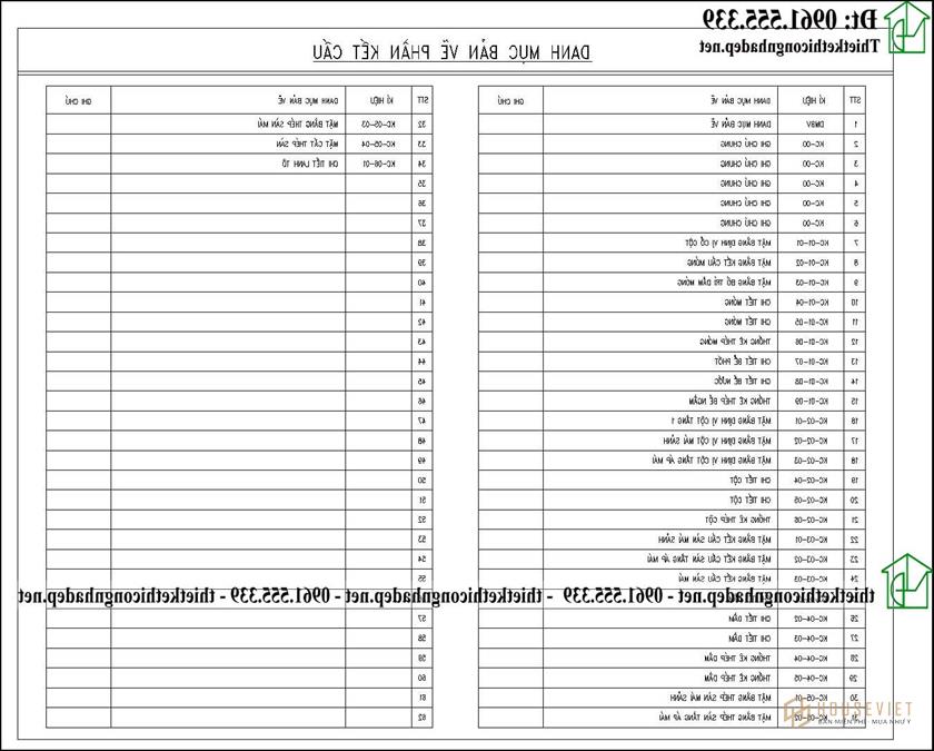     Danh mục bản vẽ thiết kế kết cấu nhà cấp 4.  những ngôi nhà 