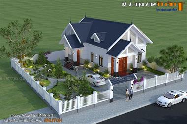 Mẫu nhà vườn 1 tầng 130m2 đơn giản mà đẹp ở nông thôn