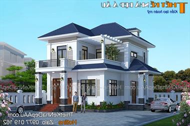 Mẫu biệt thự 90m2 2 tầng đẹp được xây dựng tại Bắc Giang