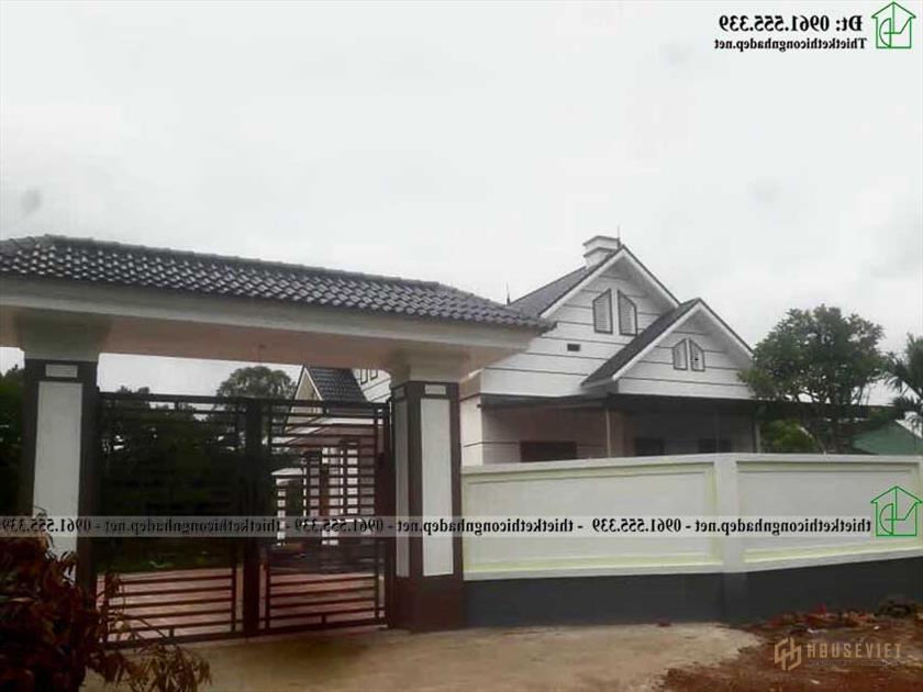 Cổng và hàng rào mẫu thiết kế nhà cấp 4 hiện đại 11x14m NDNC4131