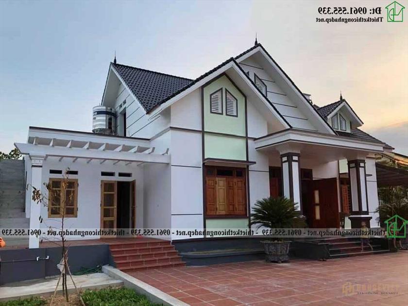 Mẫu nhà cấp 4 hiện đại 11x14m tại Thái Nguyên NDNC4131