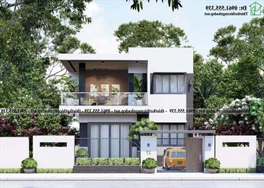 Biệt thự 2 tầng mái bằng 8x11m kiến trúc hiện đại tại Sơn La NDBT2T141