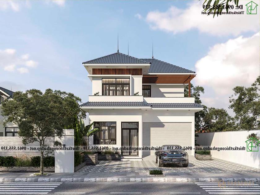 Nhà mái thái 2 tầng 4 phòng ngủ 10x16m ở Bắc Kạn Ndbt2t142