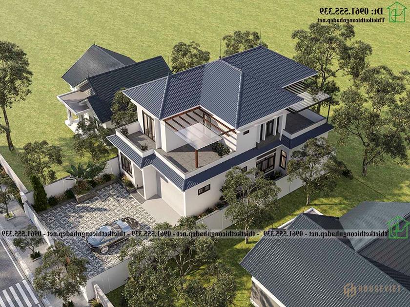 Nhà mái thái 2 tầng 4 phòng ngủ 10x16m ở Bắc Kạn Ndbt2t142