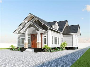 Kinh tế mẫu thiết kế nhà cấp 4 gác lửng 5x14m