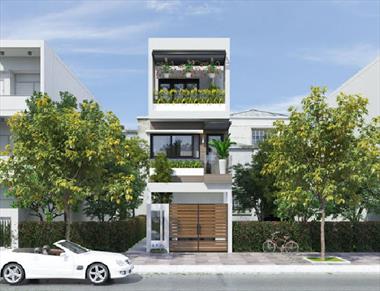 Mẫu nhà 3 tầng đẹp hiện đại mặt tiền 4m