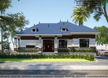 Mẫu nhà cấp 4 4 phòng ngủ 170m2 NDNC4133 hiện đại