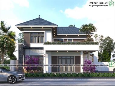 Mẫu biệt thự 2 tầng mái Nhật 12x11m tại Hà Nội NDBT2T143