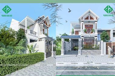 Thi công nhà phố 2 tầng đẹp và hiện đại tại Hóc Môn