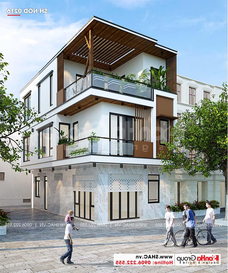 Mẫu thiết kế nhà phố hiện đại mái bằng 3 tầng 5x11,95m tại Hải Phòng - SH NOD 0216 21 Mẫu thiết kế nhà phố hiện đại 3 tầng mái bằng 5x11,95m tại Hải Phòng