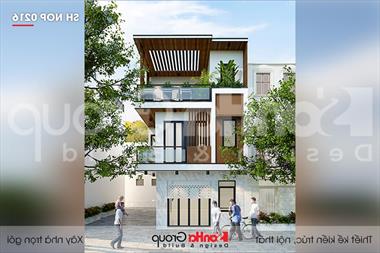 Mẫu thiết kế nhà phố hiện đại 3 tầng mái bằng 5 × 11,95m tại Hải Phòng - SH NOD 0216