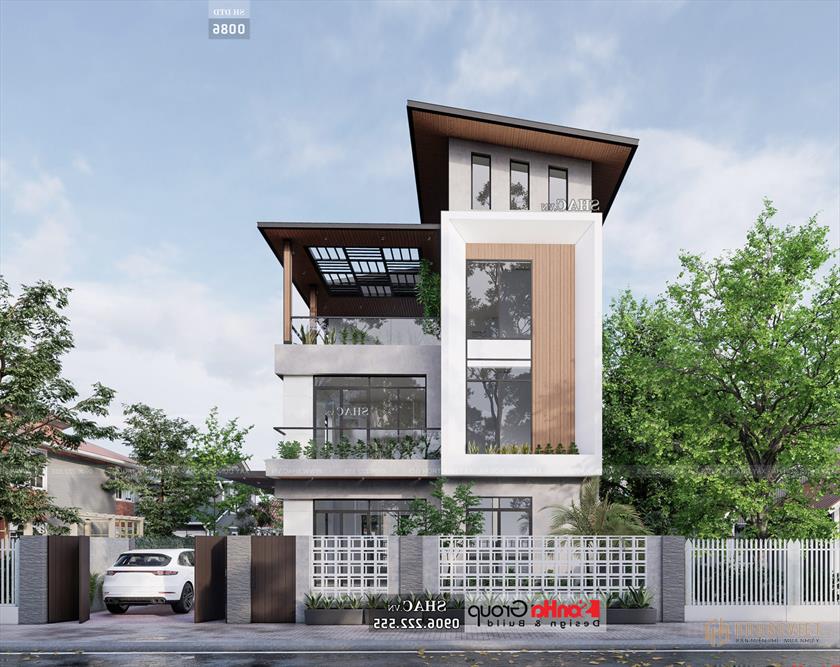 Mẫu nhà phố 3 tầng 300m2 phong cách hiện đại - SH BTD 0086 2 Mặt bằng biệt thự 15m