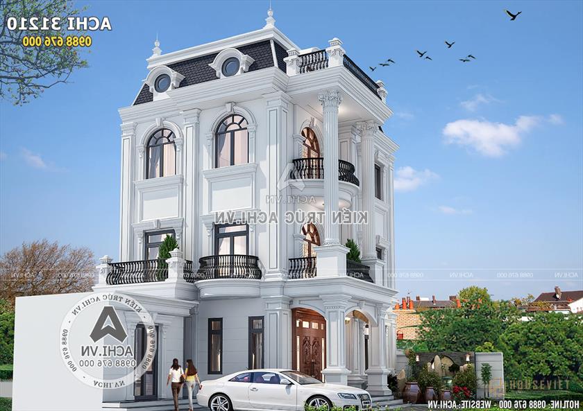 Mẫu thiết kế biệt thự 3 tầng tân cổ điển đẹp - ACHI 31210 Mẫu thiết kế biệt thự 3 tầng tân cổ điển đẹp - ACHI 31210