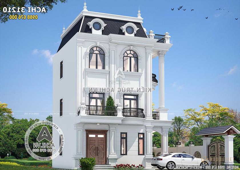 Toàn cảnh mẫu biệt thự 3 tầng tân cổ điển đẹp Toàn cảnh mẫu biệt thự 3 tầng tân cổ điển đẹp