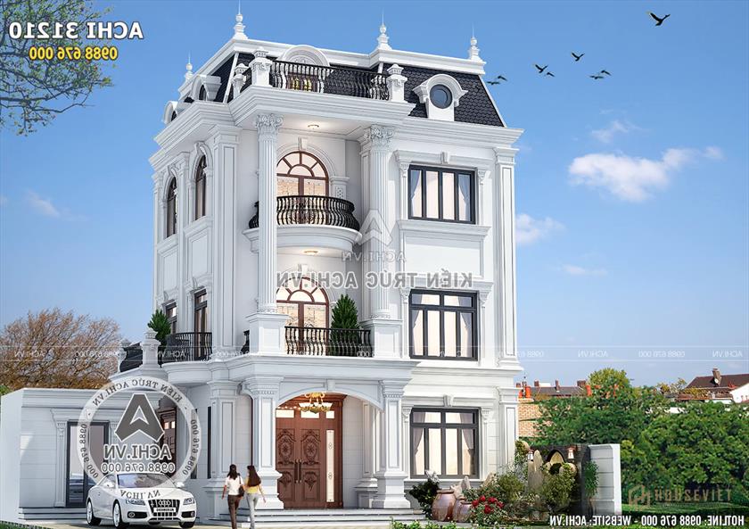 Mặt tiền mẫu thiết kế biệt thự tân cổ điển đẹp Mặt tiền mẫu thiết kế biệt thự tân cổ điển đẹp