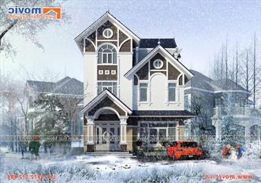 Mẫu biệt thự mái thái 3 tầng ở nông thôn 100m2 đẹp hiện đại (MB1606)