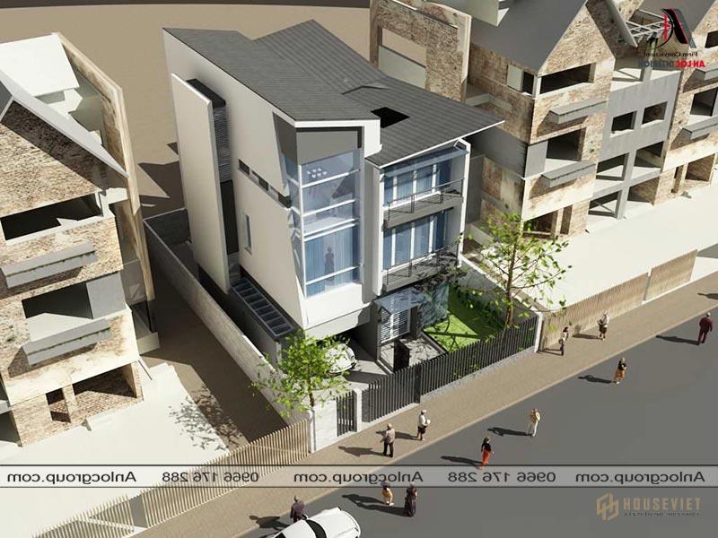 Thiết kế ngoại thất nhà phố đẹp hiện đại tại Quận Long Biên Hà Nội