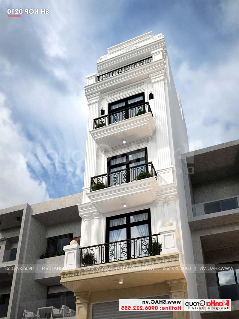 Mẫu nhà ống tân cổ điển 5 tầng 4x11,19m có thang máy tại Hải Phòng - SH NOP 0210 23 Cận cảnh những đường nét tinh tế tạo nên kiến trúc bắt mắt của mẫu nhà ống tân cổ điển