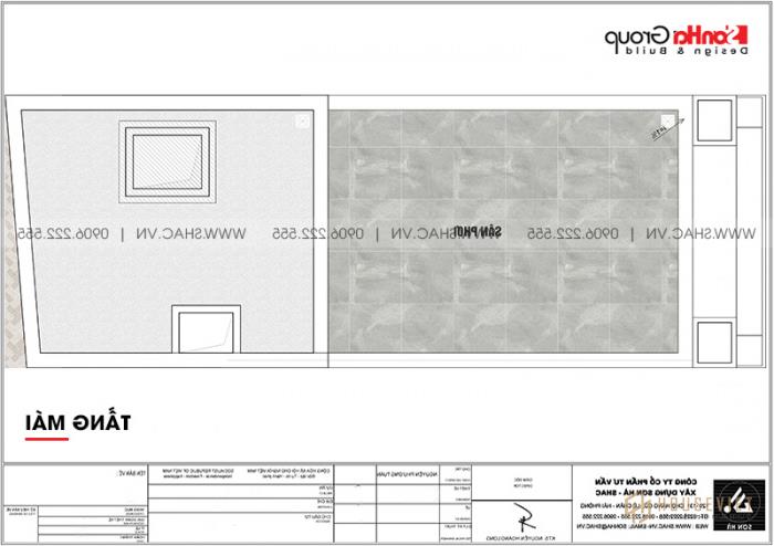 Mẫu nhà ống tân cổ điển 5 tầng 4x11,19m có thang máy tại Hải Phòng - SH NOP 0210 30 Mặt bằng công năng nhà ống 5 tầng tân cổ điển mái thái có thang máy tại Hải Phòng
