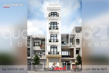 Mẫu nhà tân cổ điển 5 tầng 4x11,19m có thang máy tại Hải Phòng - SH NOP 0210