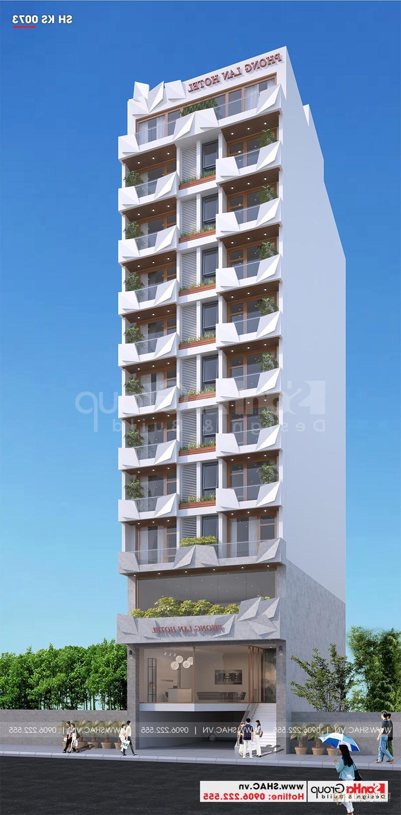 Mẫu thiết kế khách sạn 3 sao 12 tầng hiện đại tại Bình Định - SH KS 0073 1 Mẫu thiết kế khách sạn 12 tầng 3 sao hiện đại tại Bình Định - Khách sạn 0073