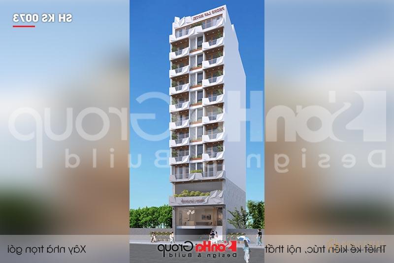Mẫu thiết kế khách sạn 3 sao 12 tầng hiện đại tại Bình Định - SH KS 0073