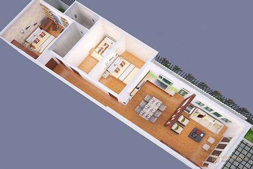 Mẫu thiết kế 100m2.  nhà ống