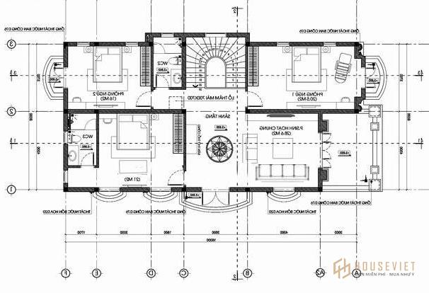 Mẫu nhà 2 tầng 8x16m