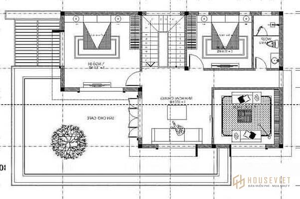 Mẫu nhà 2 tầng 8x16m