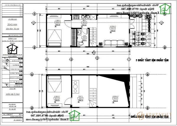 Bản vẽ mặt bằng nhà cấp 4 có gác lửng NDNC459