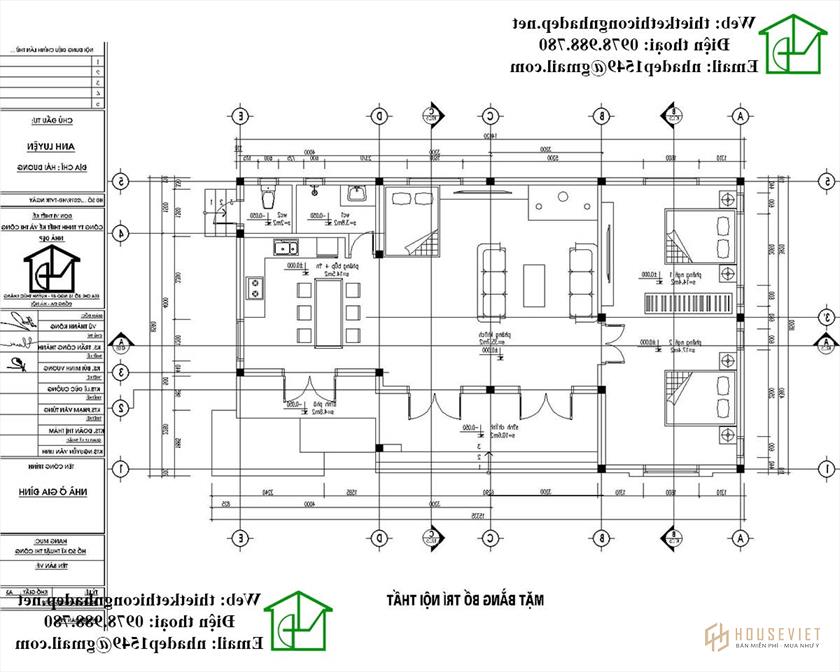 Mặt bằng nội thất nhà 01