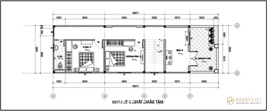 Mẫu nhà ống 2 tầng 4x18m