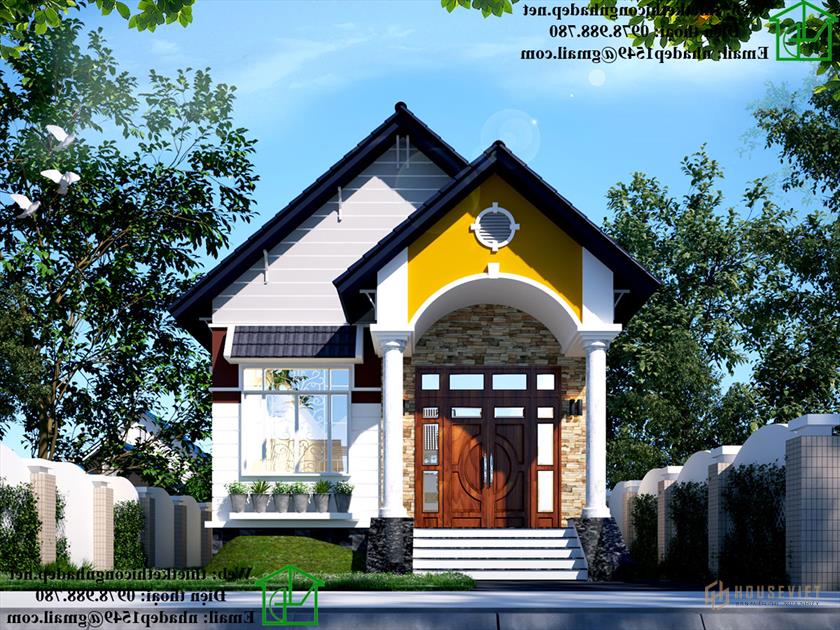 Mẫu nhà 1 tầng hiện đại mái thái tại Sài Gòn NDBT1T54