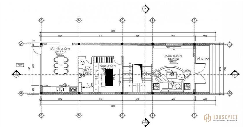 mẫu nhà ống 2 tầng 5x19m