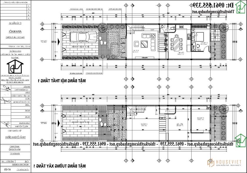 Mẫu thiết kế nhà ống 2 tầng 6x14m siêu đẹp tại Thanh Hóa KKNO426