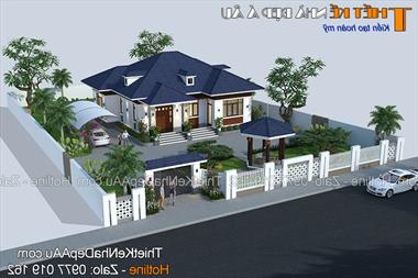 Mẫu biệt thự vườn cấp 4 đẹp hiện đại ở nông thôn