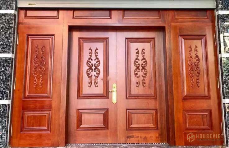Mách bạn những mẫu cửa gỗ tự nhiên 4 cánh đẹp 2022