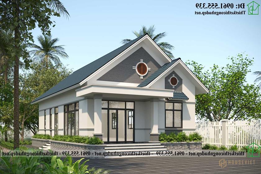 Mẫu thiết kế nhà cấp 4 mái thái 3 phòng ngủ đẹp NDNC4190