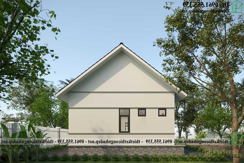 Mặt sau mẫu nhà cấp 4 mái thái NDNC4190