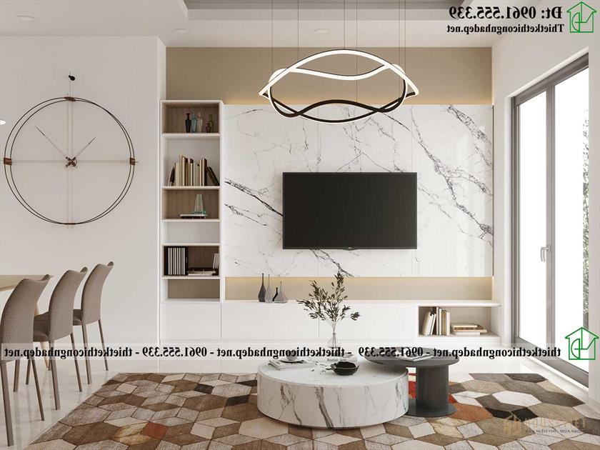 Thiết kế kệ tivi nhà 4 tầng đẹp NDNP4T20