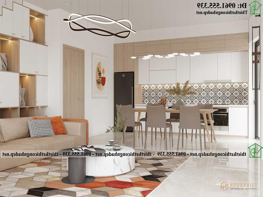 Thiết kế nội thất phòng khách nhà ống đẹp NDNP4T20