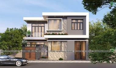 Phương án thiết kế biệt thự mái bằng hiện đại tại Phú Thọ NDBT2T160
